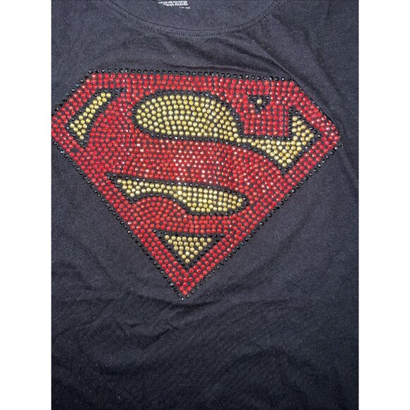 Superman Logo DC Comics Graphic T-Shirt Black (Mens Size XLarge) - Picture 2 of 6